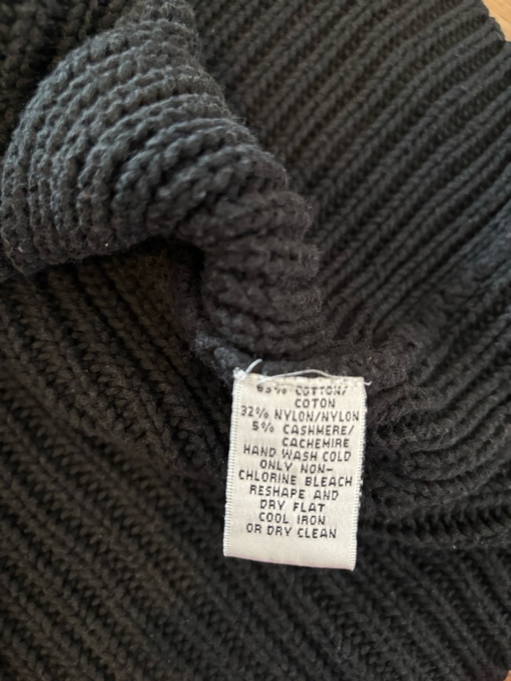 Talbots Black Ribbed Button-Front Cardigan - Picture 7 of 8